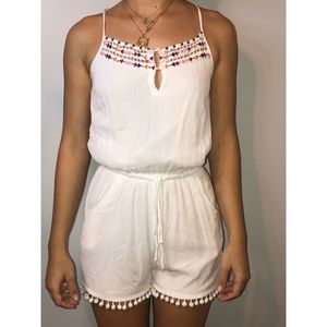 White Romper with detail on bottom and top